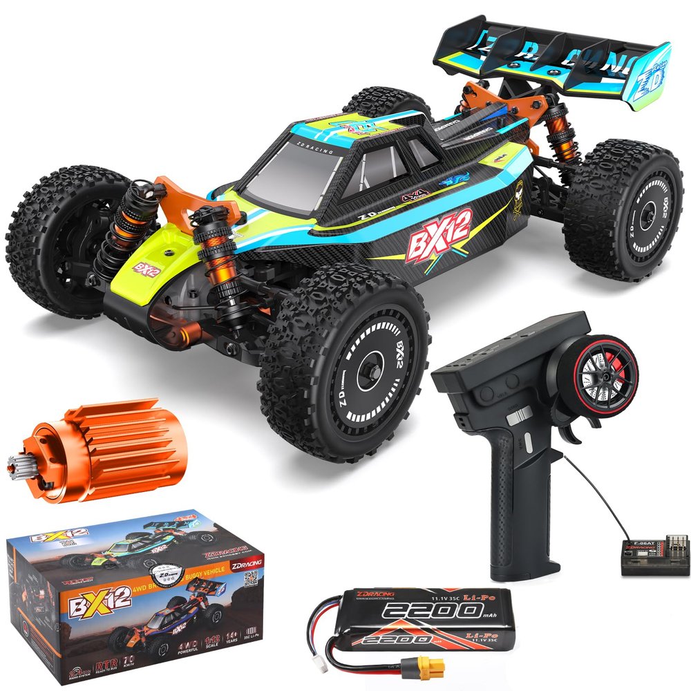 AINIUNIU ZD Racing 1:12 Brushless Fast Rc Cars for Adults Fast 42 MPH,Off Road Rc Car 4X4,Remote Control Car for Adults 4WD High Speed Racing RC Buggy with 3S 2200 mAh Truck Suitable for Gifts
