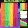 Ecally 96 Pieces Mardi Gras Beads Necklaces 33" Glow in The Dark UV Neon Bead Necklaces Glow Party Supplies 80s UV Black Light Neon Accessories Bulk for Birthday Decorations Wedding Party view 3