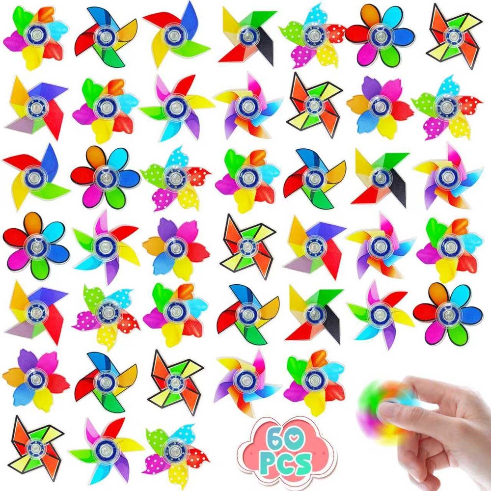 60PCS Mini Fidget Spinner Toys, Fidget Spinners Bulk Stress Relief Sensory Toys for Kids & Adults, Party Favors Gifts for Kids Teens, Classroom Prizes