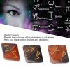 Divination Dice, 3Pcs Rune Dice Set 8 Sided Star Sky Mystic Vivid Colors Astrology Learning Prediction Polyhedral Game Set for Astrology Enthusiasts (Black Gold) view 2