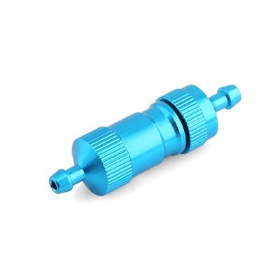 1pcs RC Boat Fuel Filter Fine for Aircraft and Vehicle Models Gas Nitro RC Model Boat Take Apart Type Aluminium L50mm(Blue)