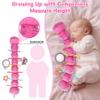 Baby Girls Toys 6-12 Months - Infant 6-in-1 Sensory Music Animal Stuffed Caterpillar Toy with Rattle & Mirror Crinkle for Tummy Time, Newborn 0 3 6 9 12 18 Shower Gifts Soothing Companion Toys, Pink view 2