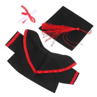 Ciieeo Graduation Plush Bear Outfit Set 3pcs Mini Graduation Hats Gown Certificate DIY Dress Up Accessories for Stuffed Animals