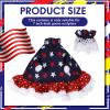 Abbylike 1 Set 7 Inch Mini Desk Goose Outfits 4th of July Desk Goose Clothes Accessories Independence Day Patriotic Decor for Desktop Geese Statues Office and Home Table Decor Gifts (Dress) view 2