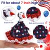 Abbylike 1 Set 7 Inch Mini Desk Goose Outfits 4th of July Desk Goose Clothes Accessories Independence Day Patriotic Decor for Desktop Geese Statues Office and Home Table Decor Gifts (Dress) view 3