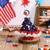 Abbylike 1 Set 7 Inch Mini Desk Goose Outfits 4th of July Desk Goose Clothes Accessories Independence Day Patriotic Decor for Desktop Geese Statues Office and Home Table Decor Gifts (Dress) view 4