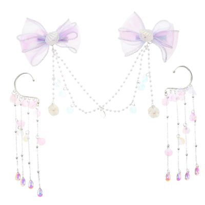 DECORNIJIA 1set Girls Mermaid Headchain Hair Clip Jewelry Set Artificial Pearl Headpiece for Boys and Girls Party Decoration
