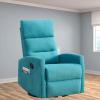 360 Swivel Rocker Chair for Nursery, 60" Glider Recliner Nursery Chair for Adults, Metal Base, 0-90 Footrest, High Back, Deep Seat, Upholstered Fabric, 2 Side Pockets (Blue) view 1