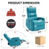 360 Swivel Rocker Chair for Nursery, 60" Glider Recliner Nursery Chair for Adults, Metal Base, 0-90 Footrest, High Back, Deep Seat, Upholstered Fabric, 2 Side Pockets (Blue) view 2