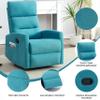 360 Swivel Rocker Chair for Nursery, 60" Glider Recliner Nursery Chair for Adults, Metal Base, 0-90 Footrest, High Back, Deep Seat, Upholstered Fabric, 2 Side Pockets (Blue) view 3