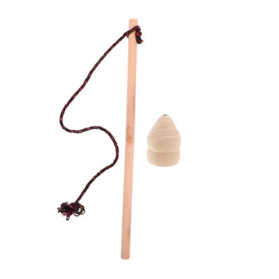 FOYTOKI 1 Set Wooden Spinning Top Long-Lasting Gyro Toy with String for Outdoor Fitness and Exercise Chinese Traditional Toy Wood Carved Spinning Top