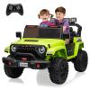 24V Ride On Car with Remote Control, 2 Seater Electric Toys for Big Kids w/20 Wide Seat, 4WD Power Truck Wheels, 4200W Motors, Storage, Soft Start, Vehicles for Girls, Green view 1