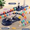 B-Qtech Domino Train Toy for Kids Airplane Rocket Launcher Electric Train 200pcs Dominoes Blocks Set Creative Kids Games Gift for Boy Girl Ages 3-8 view 2