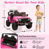 24V Ride On Car with Remote Control, 2 Seater Electric Toys for Big Kids w/20 Wide Seat, 4WD Power Truck Wheels, 4200W Motors, Storage, Soft Start, Vehicles for Girls, Pink view 3