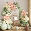 Pink and Green Balloon Arch Kit 124Pcs Sage Green Peach Ivory White Balloons Different Size for Baby Shower Wedding Bridal Shower Birthday Gender Reveal Party Decorations view 1