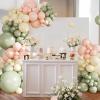 Pink and Green Balloon Arch Kit 124Pcs Sage Green Peach Ivory White Balloons Different Size for Baby Shower Wedding Bridal Shower Birthday Gender Reveal Party Decorations view 2