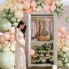 Pink and Green Balloon Arch Kit 124Pcs Sage Green Peach Ivory White Balloons Different Size for Baby Shower Wedding Bridal Shower Birthday Gender Reveal Party Decorations view 3