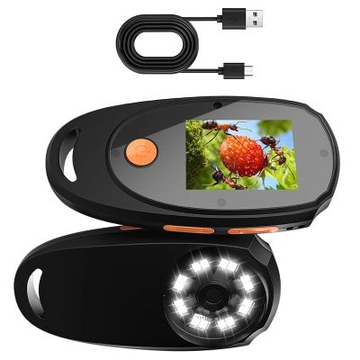 500X Magnification Digital Microscope Pocket Handheld Mini Microscope with LED Light for Kids