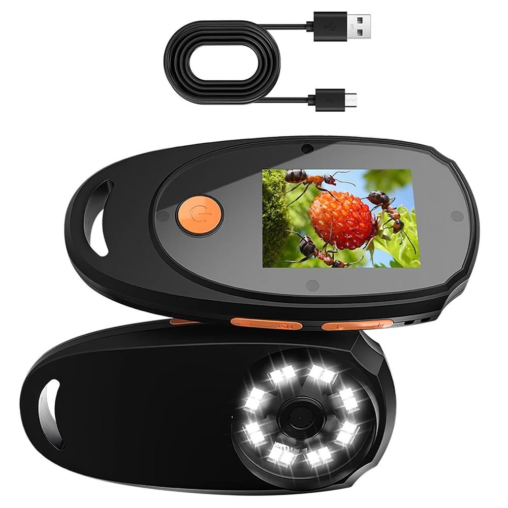500X Magnification Digital Microscope Pocket Handheld Mini Microscope with LED Light for Kids