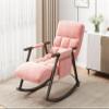 Casual Folding Rocking Chair upholstered, Lounge Rocking Chair Adjustable high Back and Foot Rest,Side Pockets Placed in Living Room Bedroom Balcony view 2