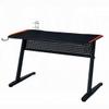 Black and Red Gaming Desk with LED Light and USB Port view 1