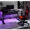 Black and Red Gaming Desk with LED Light and USB Port view 2
