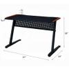 Black and Red Gaming Desk with LED Light and USB Port view 3