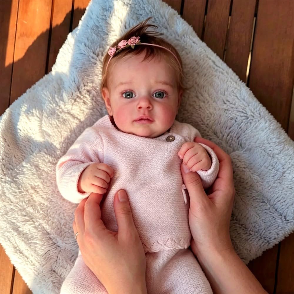 Zero Pam 20 Inch Realistic Reborn Baby Dolls Girl with Hair, Lifelike Newborn Baby Doll with Soft Cloth Body Real Awake Reborn Toddler Dolls that Look Real for Kids