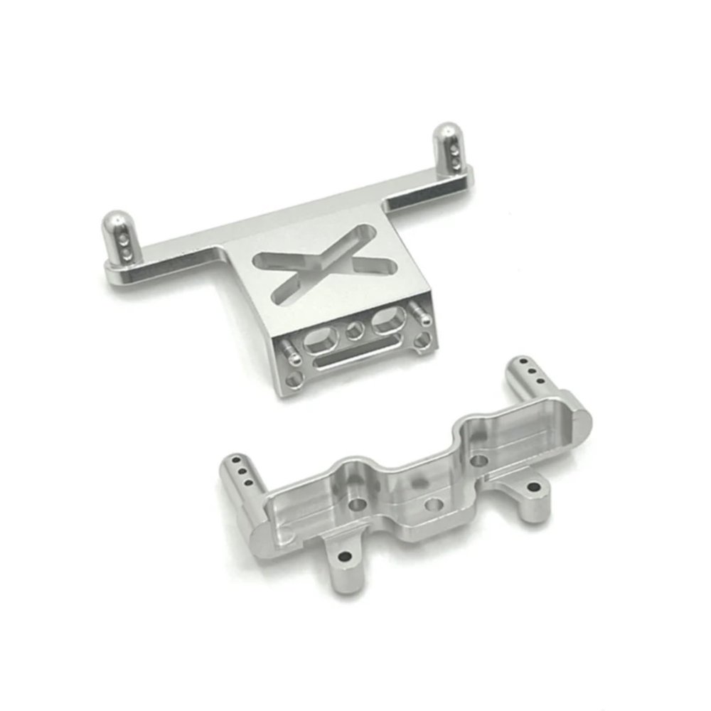 QTUONVD RC Upgrade Parts for MN38 1/16 RC Car Upgrade Parts Accessories Metal Front and Rear Shock Tower Body Posts Mounts(Silver)