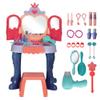 Vanity Set with Mirror and Stool, Toddler Makeup Table with Music, Light, Drawer, Hair Dryer, 20 Makeup Accessories, Girls Vanity for Ages 3 6, Multicolor view 1