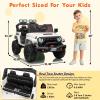 24V Electric Ride On Car for Kids, 4WD 20.5in 2-Seater with 5.9in Extendable Body, 13in Anti-Slip Tires, LED Lights, Music, Parental Remote, for Children Toddlers, White view 2