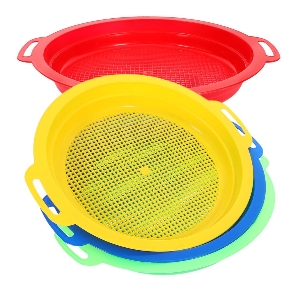 ORFOFE 4pcs Sand Strainer Lightweight Plastic Sand Sieve for Beach Play Backyard Activities Random Color