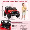24V Electric Ride On Car for Kids, 4WD 20.5" 2-Seater with 5.9" Extendable Legroom, EVA Tires, LED Lights, Music, Parental Remote Control for Children Toddlers, Red view 2