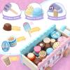 Atoylink Wooden Ice Cream Toys for Kids Pretend Play Food Toys with Scoop & Menu & Fake Money, Ice Cream Cart Play Store Toys for Toddlers Girls 3 4 5 6 Year Old Gift view 4