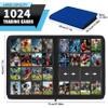 16 Pocket Card Binder, 1000+ Premium Zip Trading Card Binder, Double-sided Side Loading Card Collection Binder Album, Durable Leather Cover, Ringless Card Folder for Gifts, MTG, TCG, Sport Cards, Blue view 2