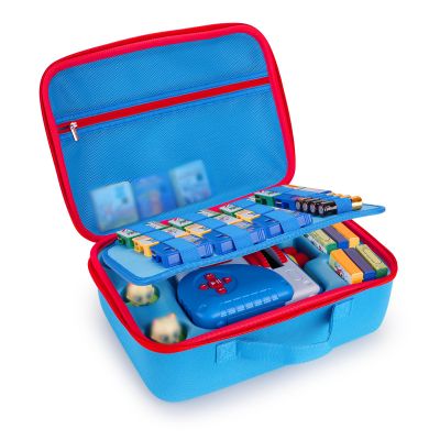 HHZ Carrying Case Compatible with Little Tikes Story Dream Machine Books Starter Set and Character, Kids Toys Protective Storage Waterproof Portable Case, Loose-leaf Extra Storage (Blue, Box Only)