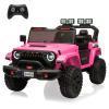 24V Electric Ride On Car for Kids, 4WD 20.5" 2-Seater Riding Vehicle Toy with 5.9" Extendable Legroom, EVA Tires, LED Lights, Music, Parental Remote Control for 3-8 Years Children Toddlers, Pink view 1