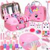 PERRYHOME Kids Makeup Kit for Girl, Non-Toxic Kids Nails Set for Girls with Nail Dryer, Unicorn Real Washable Cosmetic Set, 2026 New Princess Toys & Birthday Gifts for Girls for 3 4 5 6 7 8+ Year Old view 1