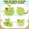5 PCS Cactus Cat Plush Stuffed Animal Family-19" Soft Cactus Cat Plush, Large Mommy Plushies with 4 Baby Kittens Plushies for Kids, Kawaii Plush Toy Christmas Birthday Gifts for Kids Boys Girls view 2