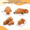 5 PCS Capybara Plush Stuffed Animal Family-Capybara Plush, 20" Large Mommy Plushies with 4 Baby Plushie Toy for Kids, Kawaii Body Pillow Christmas Birthday Gifts for Kids Boys Girls view 2