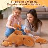 5 PCS Capybara Plush Stuffed Animal Family-Capybara Plush, 20" Large Mommy Plushies with 4 Baby Plushie Toy for Kids, Kawaii Body Pillow Christmas Birthday Gifts for Kids Boys Girls view 4