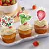 20 Pcs Cute Strawberry Cupcake Toppers - Perfect Strawberry Cake Decorations for Women & Girls' Fruit - Themed Birthday Parties, Baby Showers, Weddings and Other Festive Occasions view 3