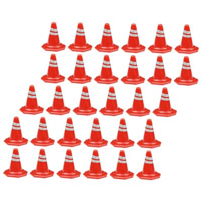 Abaodam 50pcs Simulation Road Sign School Teaching Aids Miniature Traffic Barrier Toys Roadblocks Signs Toy