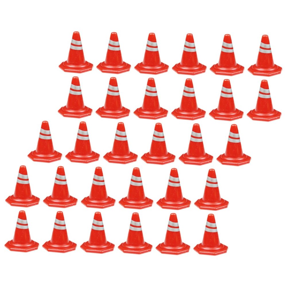 Abaodam 50pcs Simulation Road Sign School Teaching Aids Miniature Traffic Barrier Toys Roadblocks Signs Toy