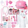 Sundaymot Doctor Kit for Girls, 34 Pcs Doctor kit for Toddlers 3-5 with Medical Storage Bag & Real Stethoscope Pretend Play Doctor Set, Doctor Play Gift for Kids Toddlers Role Play view 1