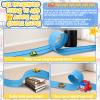 15 Ft Cobalt Blue Flexible Race Car Track,Two-Lane Flex Race Track Sucion Cups, Compatible with Hot Wheels, Matchbox, Diecast 1/50th Toy Cars view 4