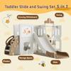 5 in 1 T oddler Slide and Swing Set, Playground Climber Slide Playset with Drawing Whiteboard, Freestanding Combination for Babies view 2