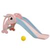 2 in 1 Slide, Toddler Freestanding Extra Long Slide with Basketball Hoop Ball, Indoor Outdoor, Pink view 1