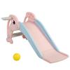 2 in 1 Slide, Toddler Freestanding Extra Long Slide with Basketball Hoop Ball, Indoor Outdoor, Pink view 2