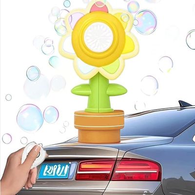 Sunflower Bubble Machine, roof Remote Control Bubble Machine, can Shake with Light, Suitable for Cars, Electric Cars, Bicycles, 10 Bubble Liquids